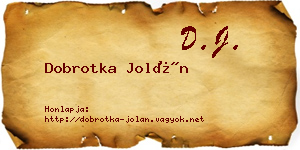 Dobrotka Jolán névjegykártya