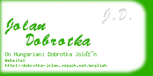 jolan dobrotka business card